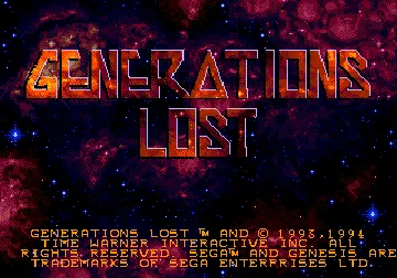 Generations Lost (USA, Europe) screen shot title